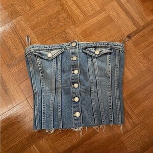 Zara Denim Corset Top with Button Details
size M
Worn once- Perfect condition